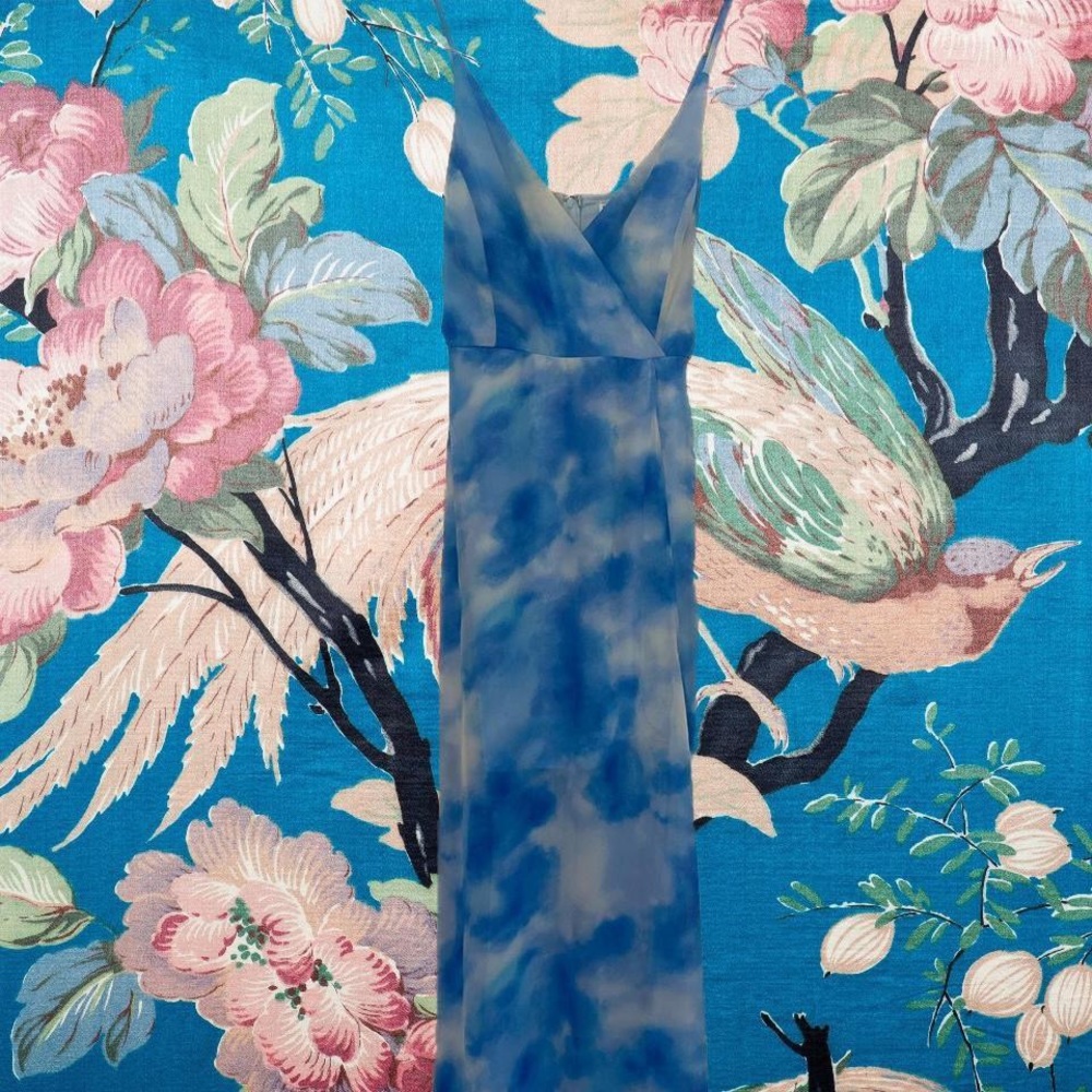 Beautiful blue and white maxi dress (cloud pattern)